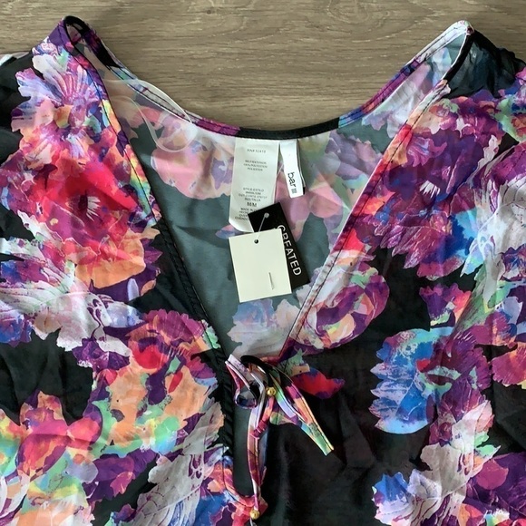 Nwt Bar III Tech Floral Tunic Swim Cover-up - Picture 5 of 9